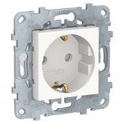 Розетка с заземлением со шторками винтовые зажимы 16А 250 В SE Unica NEW, белый
