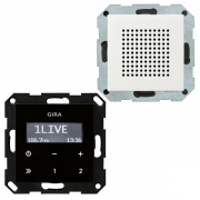 Радиоприемник скрытого монтажа с функцией RDS с динамиком System 55 Gira белый матовый