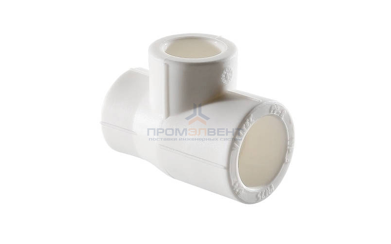 Тройник переходной VALTEC VTp.735 - 50 x 40 x 50 (для полипропиленовых труб под пайку, цвет белый)