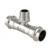 Тройник с переходом на наружную резьбу VALTEC VTi.150 - 35 x 1" (прессвой, для труб из нерж.стали)