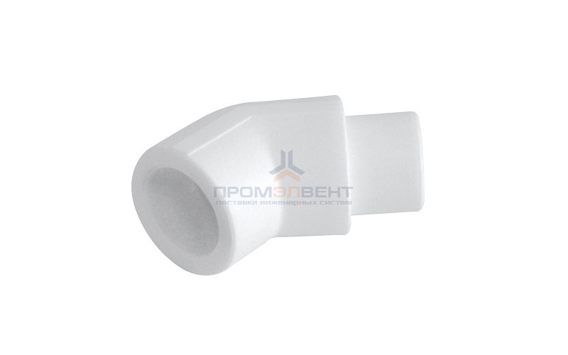 Отвод 45° KALDE - 25 (под пайку внутренняя/наружная для полипропиленовых труб, цвет белый)