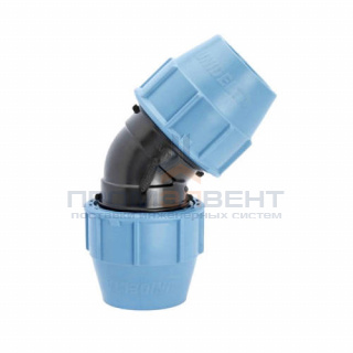 Отвод 45° UNIDELTA 1018 - 63 (винтовой, для труб ПНД)