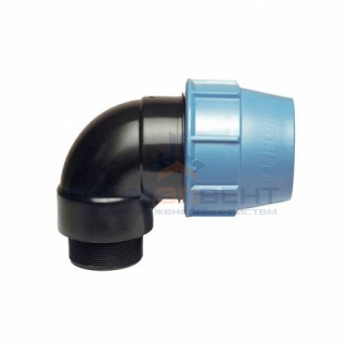 Переход на наружную резьбу угловой UNIDELTA 1008 - 90 x 4" (для труб ПНД, резьба пластиковая)