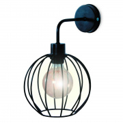 14-39 Светильник декоративный в стиле лофт, настенный, "Лоренцо", металлический, Е27 60Вт, 220В, черный, крепление на планку, 310х200х250мм, лампочки в комплект не входят.