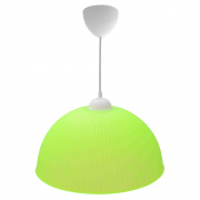 16-25 Светильник декоративный, подвесной, "Оулу", пластик, 1хЕ27 15Вт, 220В, салатовый, шнур белый, 600мм, крепление под крючок, Ø400х180мм, лампочки в комплект не входят.