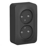 Розетка 2-ая без заземления со шторками Blanca Schneider Electric 16А 250В антрацит