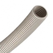 Труба ПВХ гибкая гофр. д.50мм, лёгкая без протяжки, цвет серый [бухта 15м]
