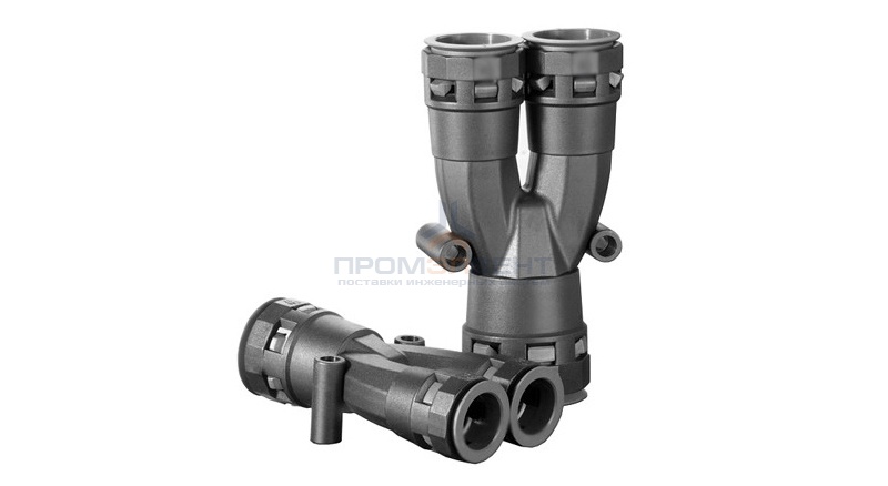 Разветвитель DN 1х17 + 2х12 мм, полиамид, цвет чёрный DKC