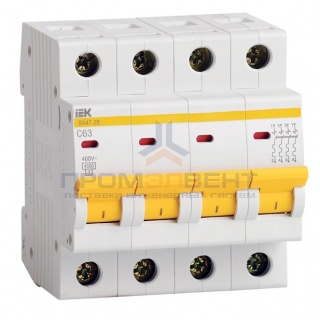 Автоматический выключатель ВА47-29 4Р  6А 4,5кА характеристика С ИЭК (автомат)