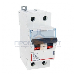 Автоматический выключатель Legrand DX3-E C6 2П 6000/6kA (автомат)