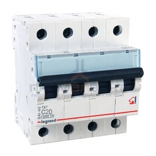 Автоматический выключатель Legrand TX3 C20A 4П 6kA (автомат)