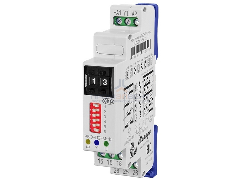 Реле времени однокомандное РВО-П2-М-15 ACDC24-245В УХЛ4  8 диаграмм работы  на DIN-рейку