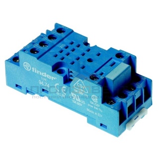 Розетка Finder 94.74 с винтовыми клеммами под шайбу для реле 55.32 и 55.34 (с зажимной клетью)
